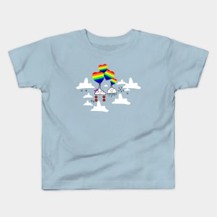 Cloud unicorn rainbow love pride sky Kids T-Shirt